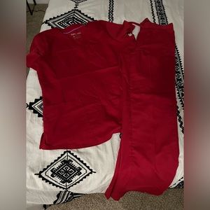 Red scrub set